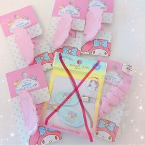 NWT-3 for$10-cute kawaii Sanrio my melody hair clips/claw clips